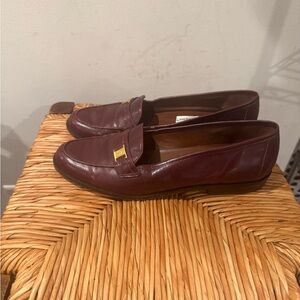 Etienne Aigner Maroon Leather Loafers Size 8.5